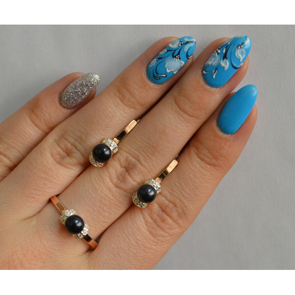 Серебряный гарнитур с золотом (138)