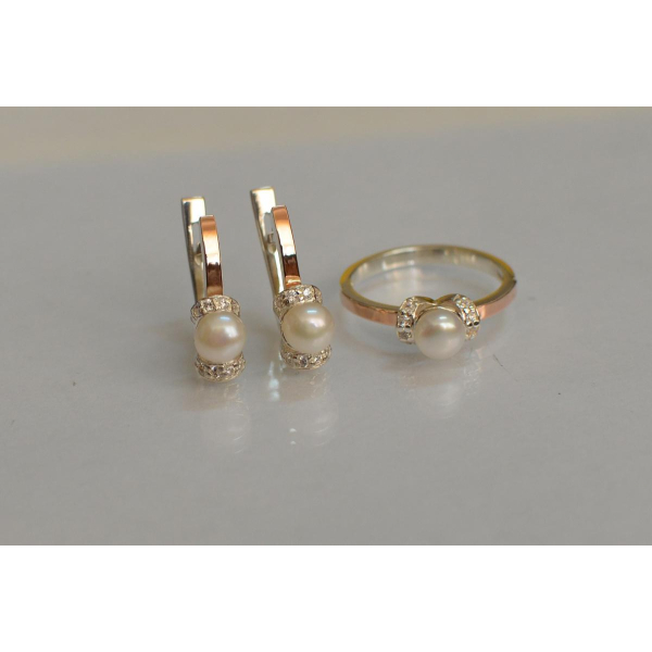 Серебряный гарнитур с золотом (138)