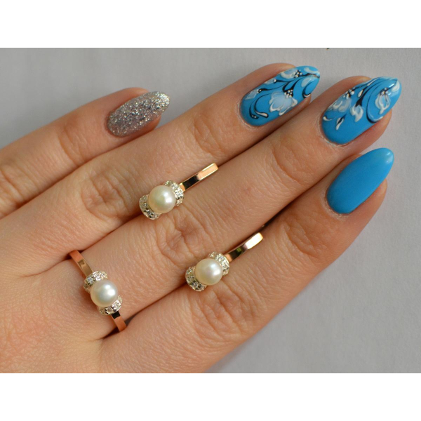 Серебряный гарнитур с золотом (138)