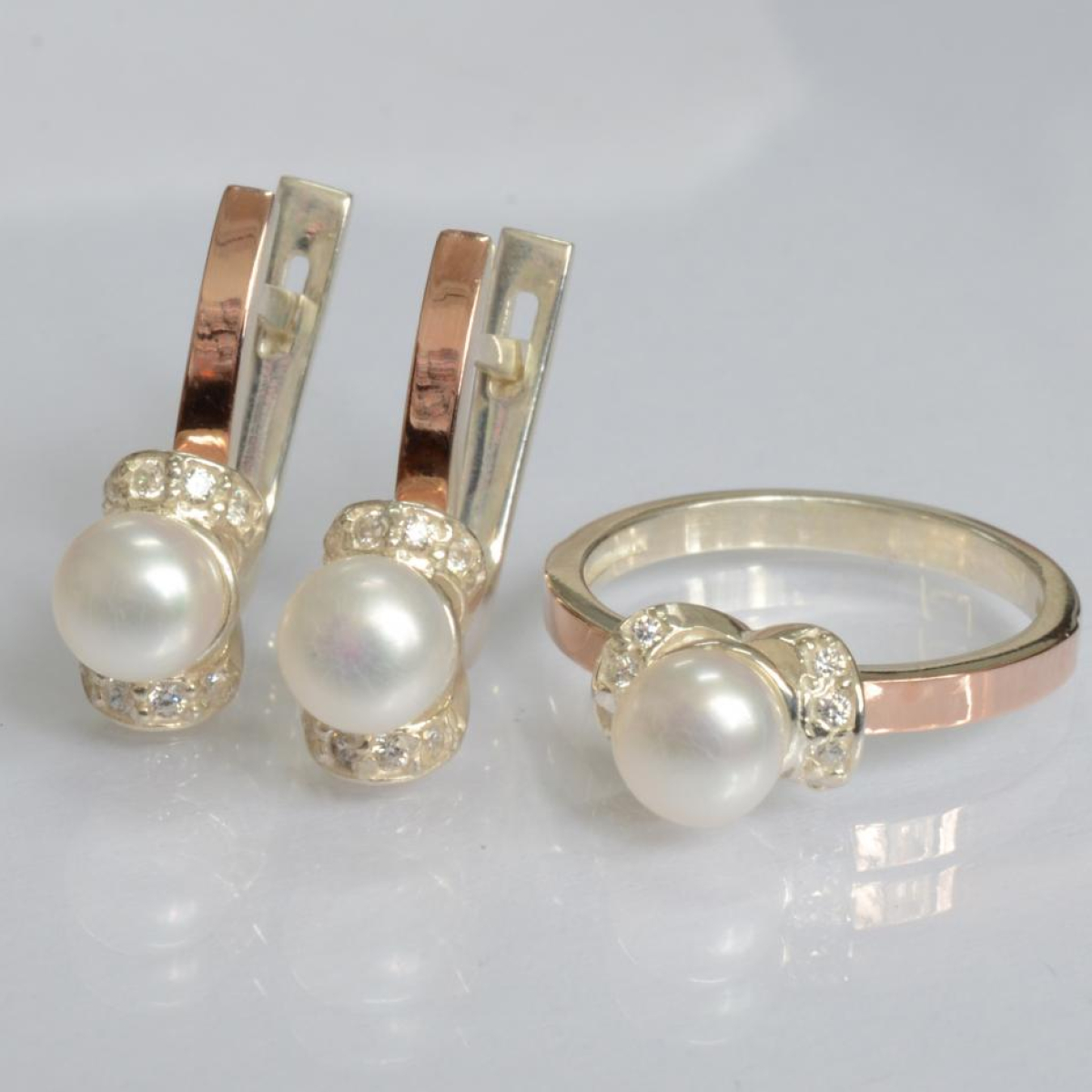 Серебряный гарнитур с золотом (138)