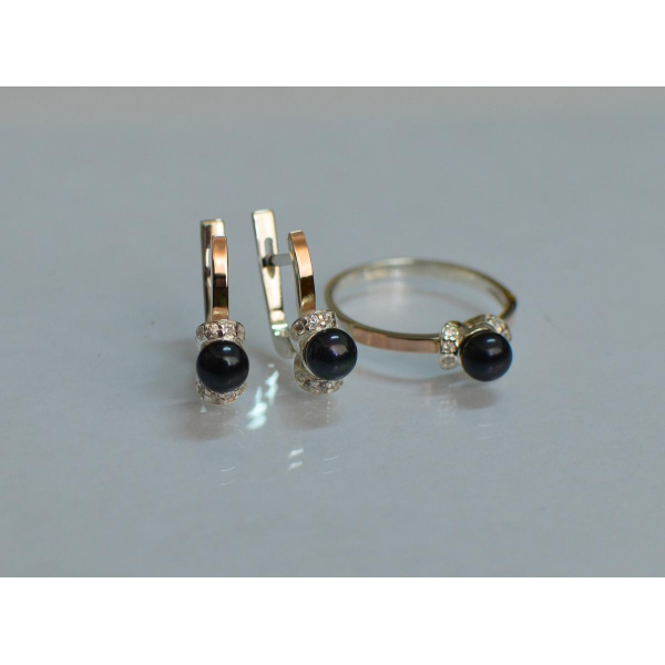 Серебряный гарнитур с золотом (138)