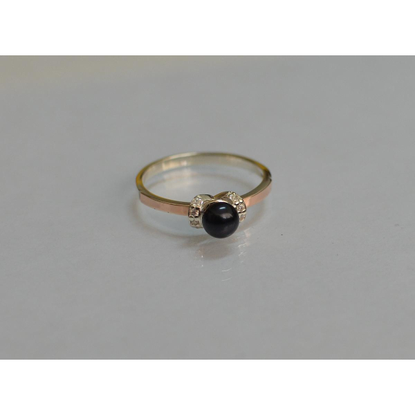 Серебряное кольцо с золотыми пластинами (138к)