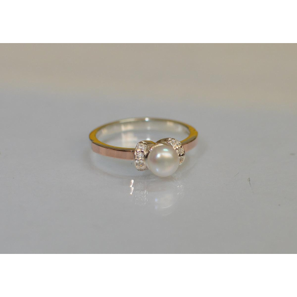 Серебряное кольцо с золотыми пластинами (138к)