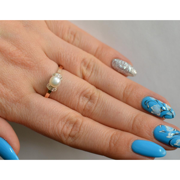 Серебряное кольцо с золотыми пластинами (138к)