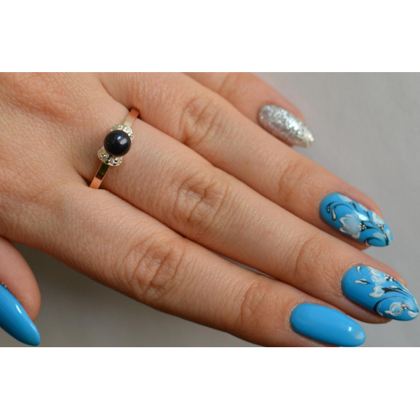 Серебряное кольцо с золотыми пластинами (138к)