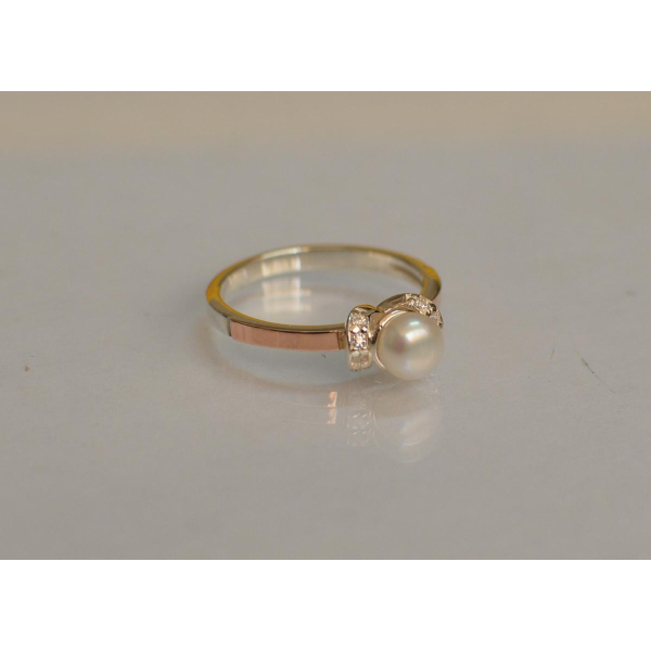 Серебряное кольцо с золотыми пластинами (138к)