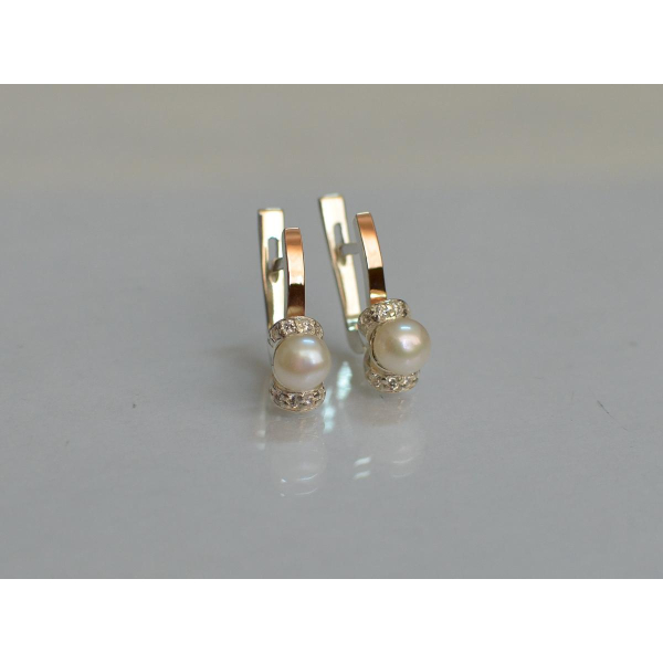 Серебряные серьги с золотыми пластинами (138с)