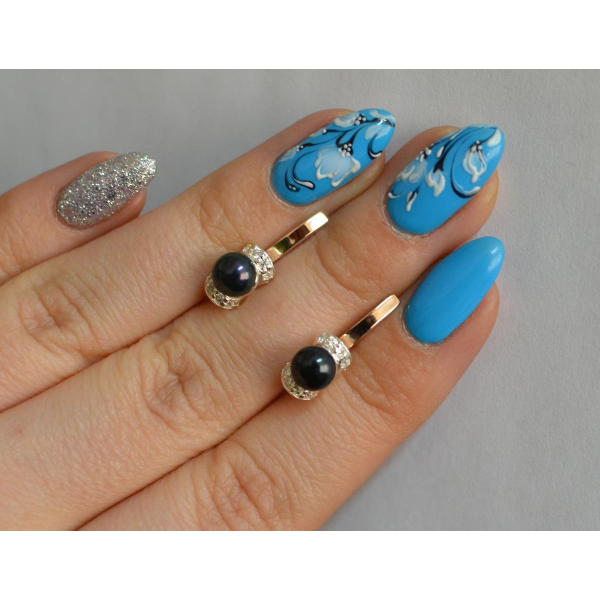 Серебряные серьги с золотыми пластинами (138с)