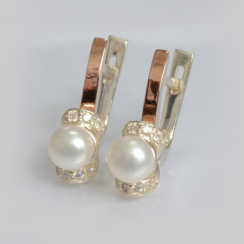 Серебряные серьги с золотыми пластинами