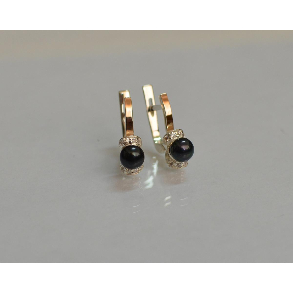 Серебряные серьги с золотыми пластинами (138с)