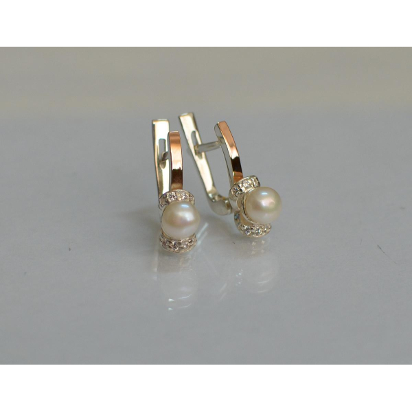 Серебряные серьги с золотыми пластинами (138с)