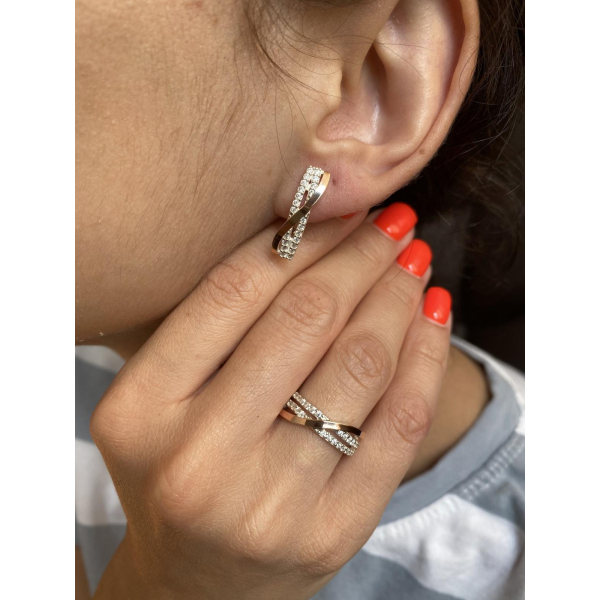 Серебряный комплект с золотыми пластинами (139)