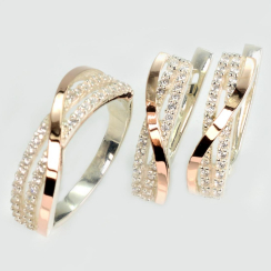 Срібний комплект з золотими пластинами