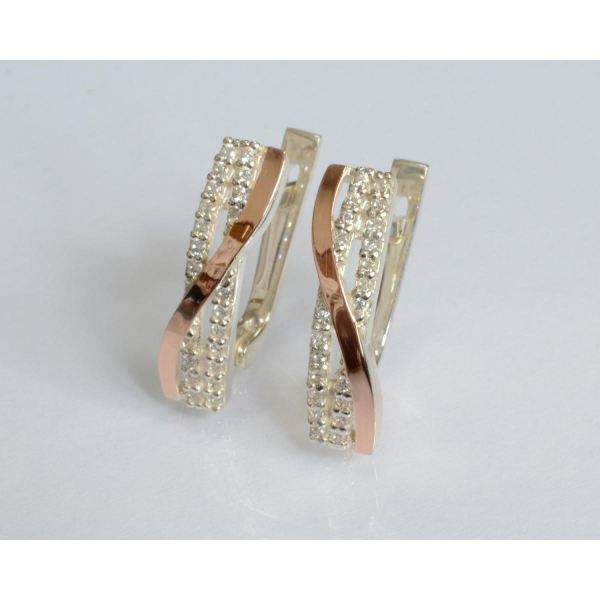 Серебряные серьги с золотыми накладками (139с)