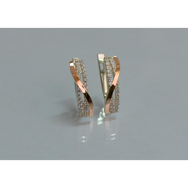 Серебряные серьги с золотыми накладками (139с)