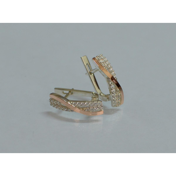 Серебряные серьги с золотыми накладками (139с)