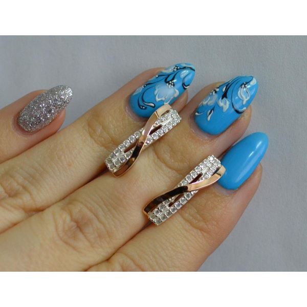 Серебряные серьги с золотыми накладками (139с)