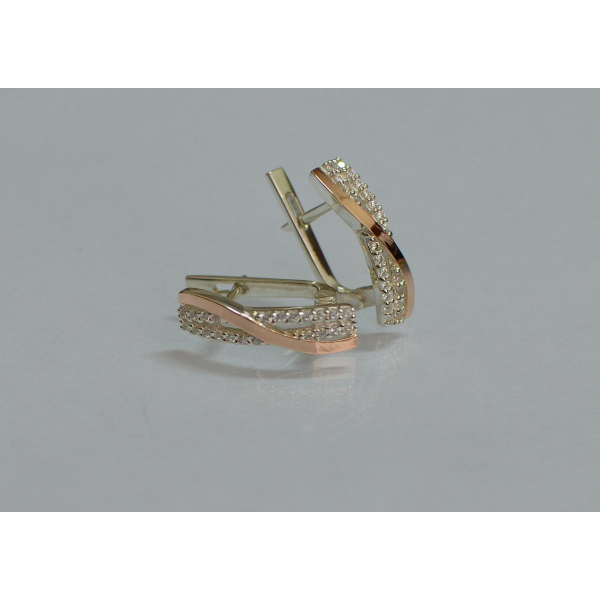 Серебряные серьги с золотыми накладками (139с)