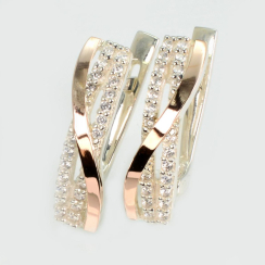 Срібні сережки з золотими накладками