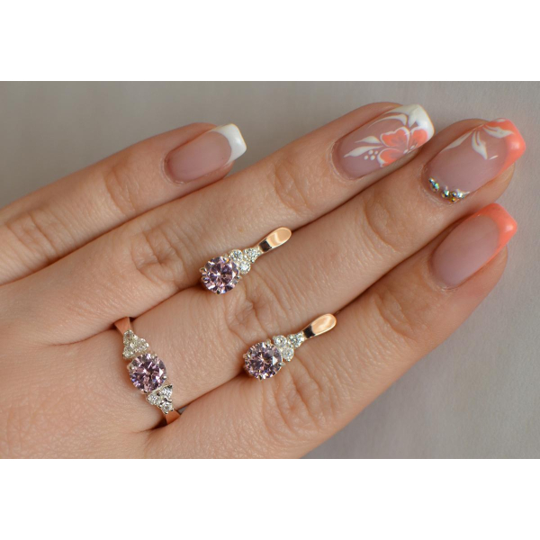 Серебряный гарнитур с золотом (140)