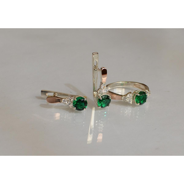 Серебряный гарнитур с золотом (140)