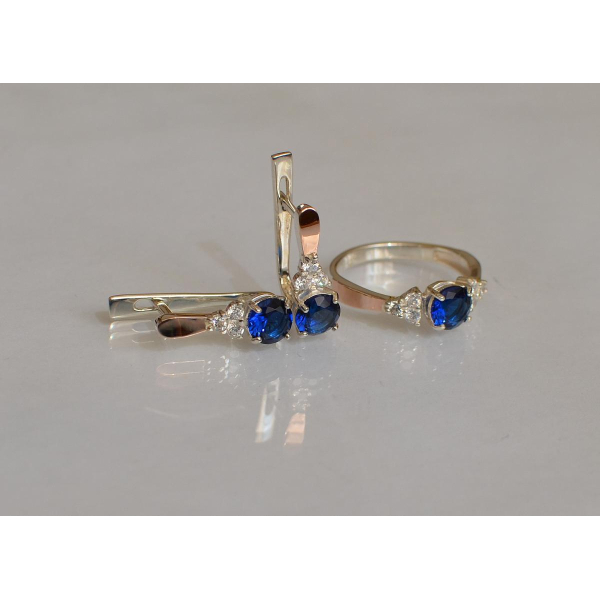 Серебряный гарнитур с золотом (140)