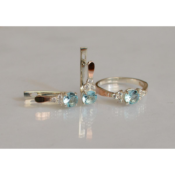 Серебряный гарнитур с золотом (140)