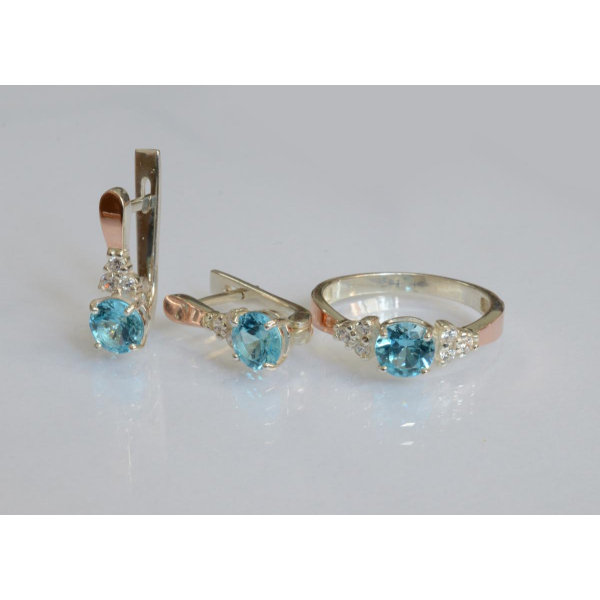 Серебряный гарнитур с золотом (140)