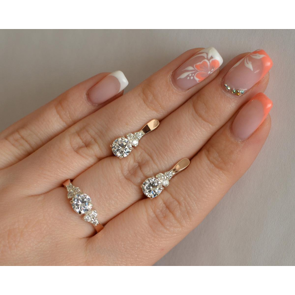 Серебряный гарнитур с золотом (140)