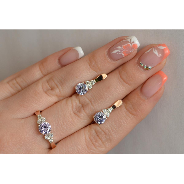 Серебряный гарнитур с золотом (140)