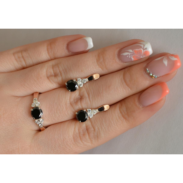 Серебряный гарнитур с золотом (140)