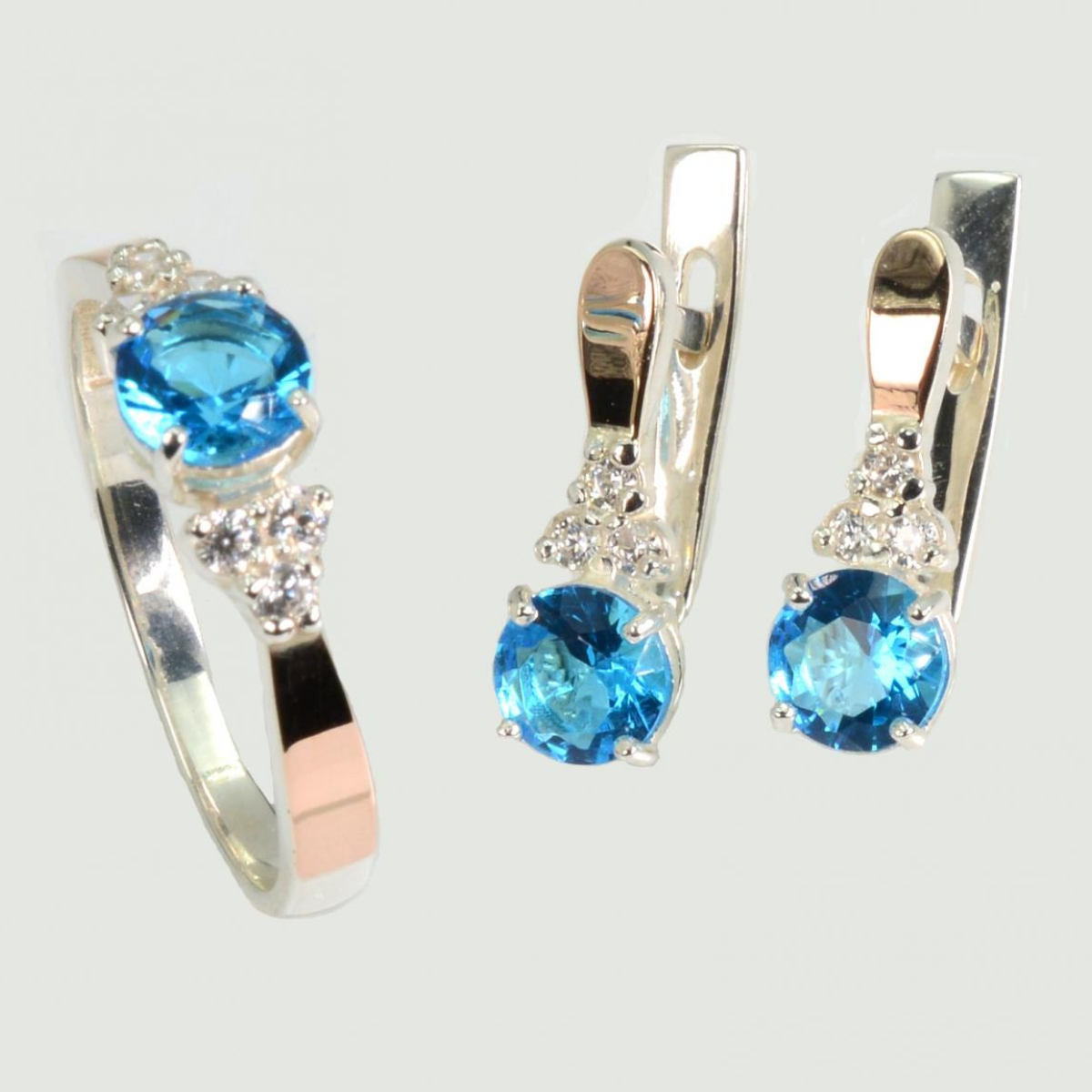 Серебряный гарнитур с золотом (140)