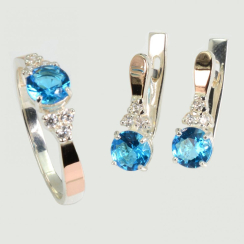 Серебряный гарнитур с золотом