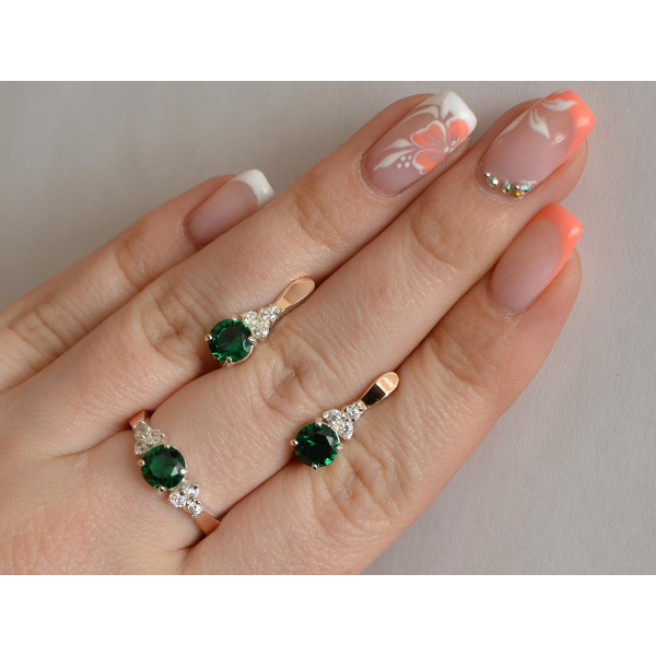 Серебряный гарнитур с золотом (140)