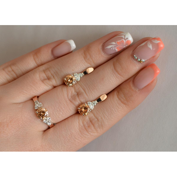 Серебряный гарнитур с золотом (140)