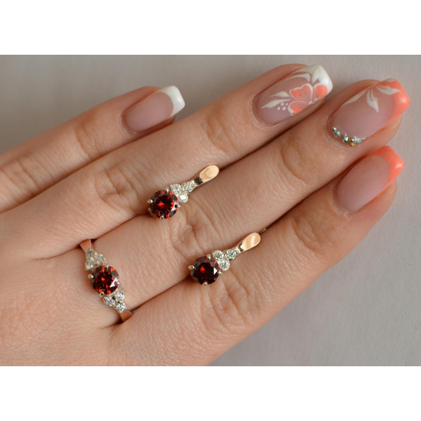 Серебряный гарнитур с золотом (140)