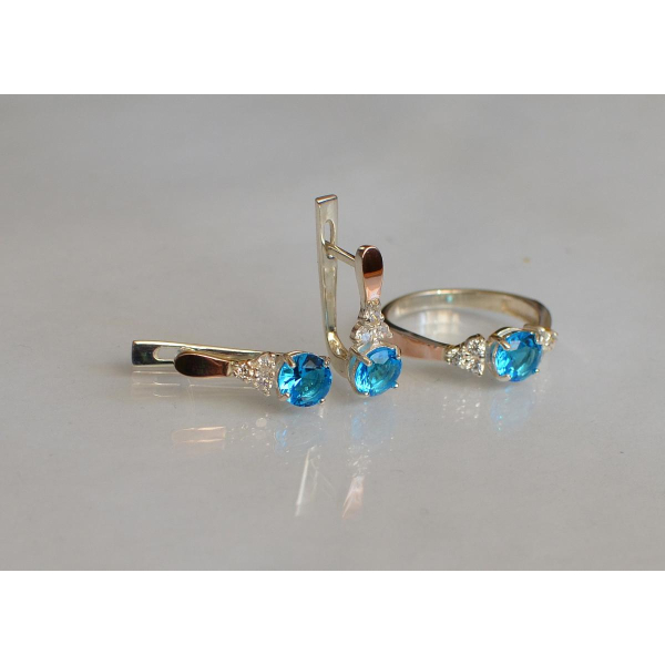 Серебряный гарнитур с золотом (140)