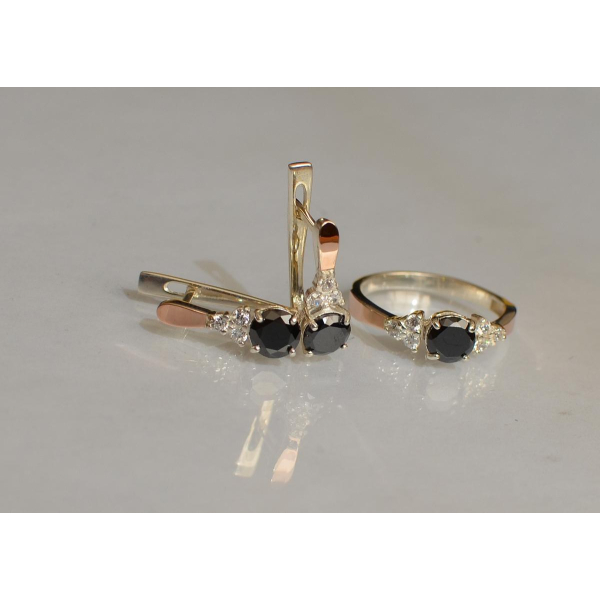 Серебряный гарнитур с золотом (140)