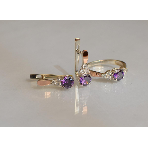 Серебряный гарнитур с золотом (140)