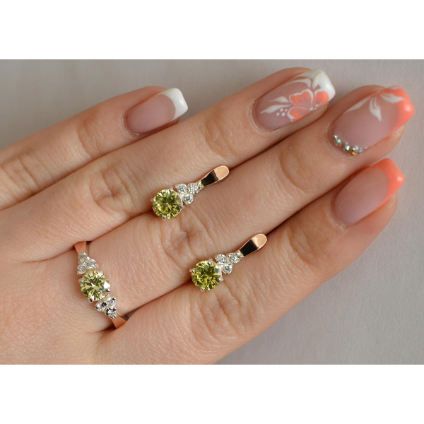 Серебряный гарнитур с золотом (140)