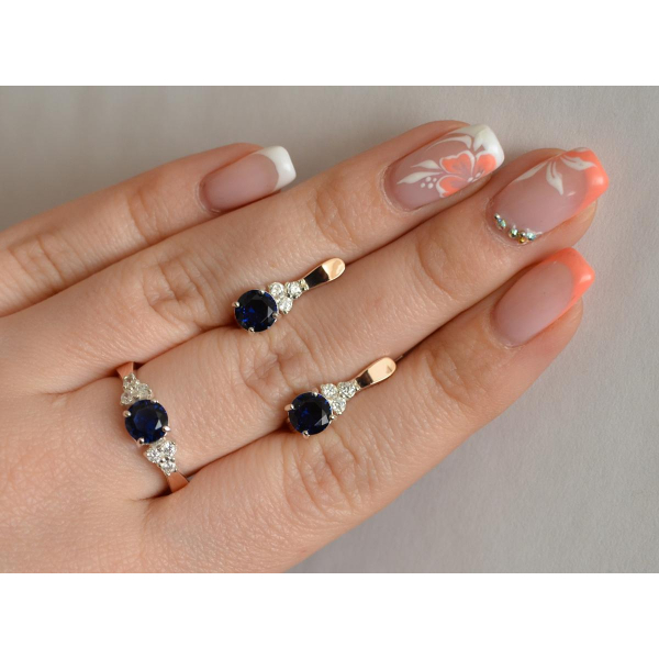 Серебряный гарнитур с золотом (140)