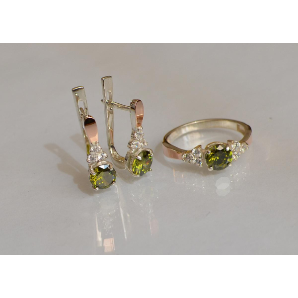 Серебряный гарнитур с золотом (140)