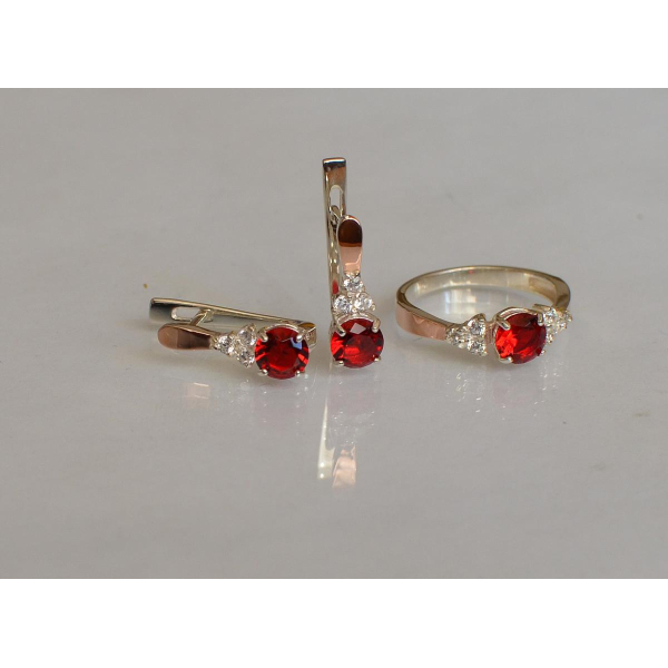 Серебряный гарнитур с золотом (140)