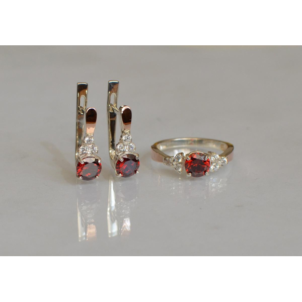 Серебряный гарнитур с золотом (140)