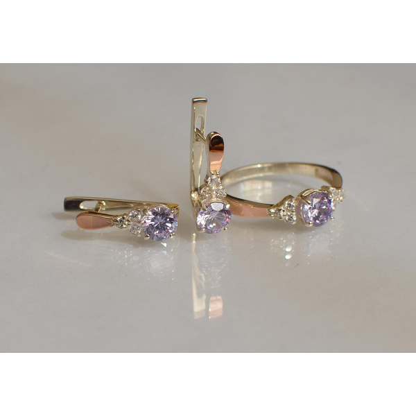 Серебряный гарнитур с золотом (140)