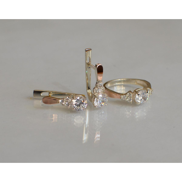 Серебряный гарнитур с золотом (140)