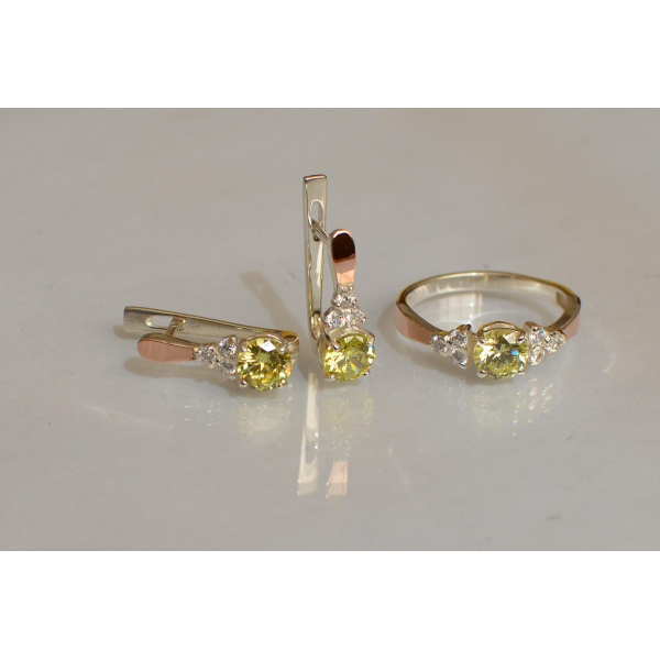 Серебряный гарнитур с золотом (140)