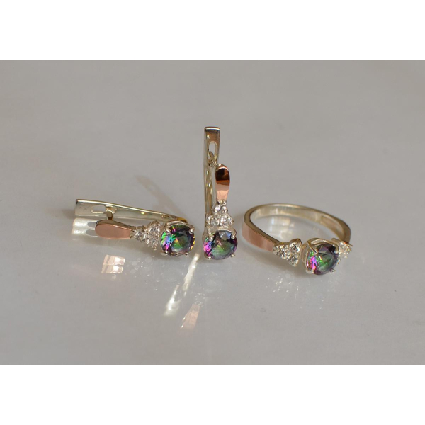 Серебряный гарнитур с золотом (140)