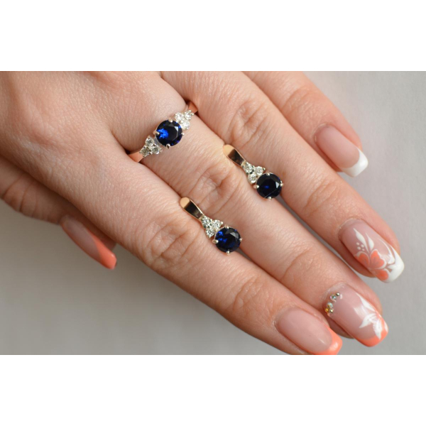 Серебряный гарнитур с золотом (140)