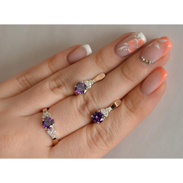 Серебряный гарнитур с золотом (140)